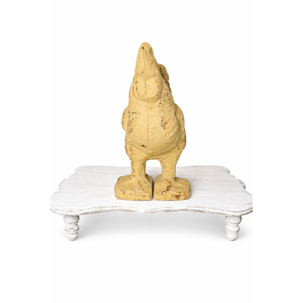 Vintage Yellow Cast Iron Mini Rooster Figurine Rustic Farmhouse Decor - Picture 4 of 6